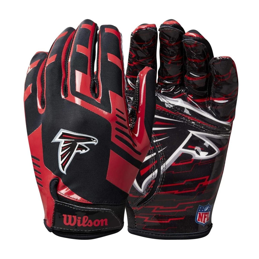 Wilson NFL Atlanta Falcons Adult One Size Stretch Football‎ Receiver Gloves NWT